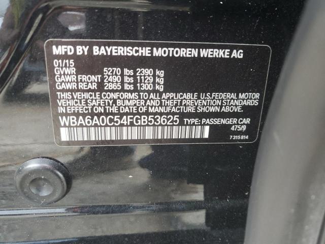WBA6A0C54FGB53625 - 2015 BMW 640 I GRAN BLACK photo 12