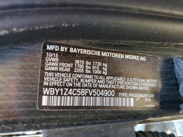 WBY1Z4C58FV504900 - 2015 BMW I3 REX GRAY photo 13