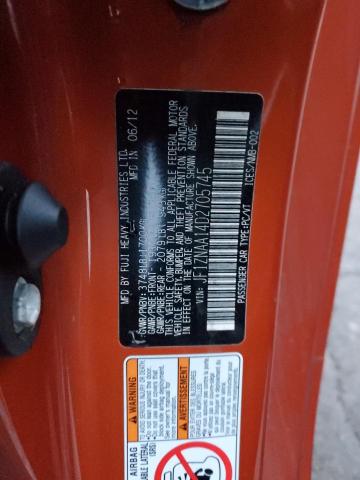 JF1ZNAA14D2705745 - 2013 TOYOTA SCION FR-S ORANGE photo 12