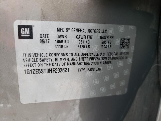 1G1ZE5ST0HF292621 - 2017 CHEVROLET MALIBU LT GRAY photo 13