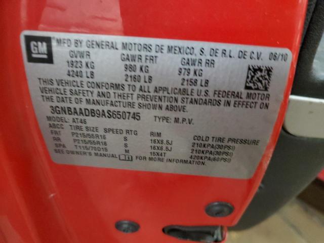 3GNBAADB9AS650745 - 2010 CHEVROLET HHR LS RED photo 12