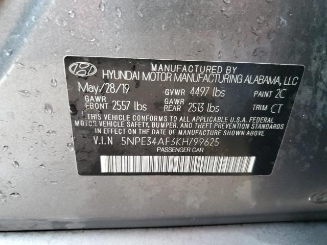 5NPE34AF3KH799625 - 2019 HYUNDAI SONATA LIM GRAY photo 13