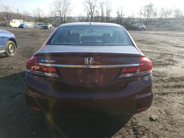 19XFB2F94DE207946 - 2013 HONDA CIVIC EXL Burgund zdjęcie 6