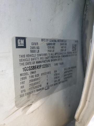 1GCGSBEA5F1220971 - 2015 CHEVROLET COLORADO L SILVER photo 12