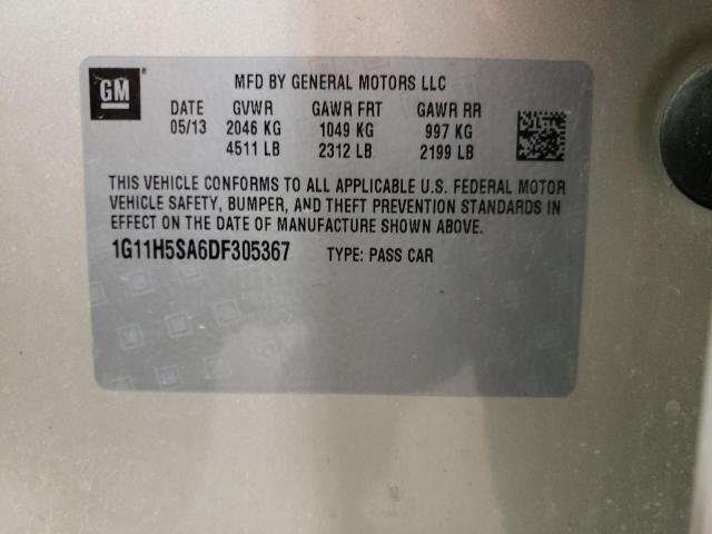 1G11H5SA6DF305367 - 2013 CHEVROLET MALIBU LTZ ბეჟი ფოტო 12