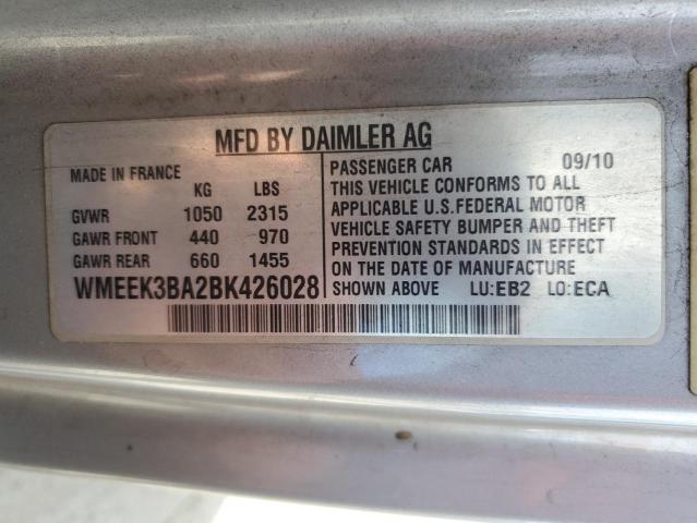 WMEEK3BA2BK426028 - 2011 SMART FORTWO PAS 黑色 照片 12