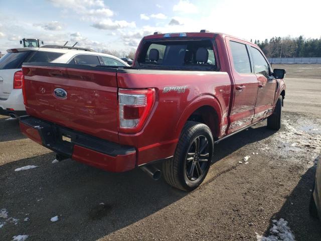 1FTFW1E16MFB74030 - 2021 FORD F150 SUPER RED photo 3