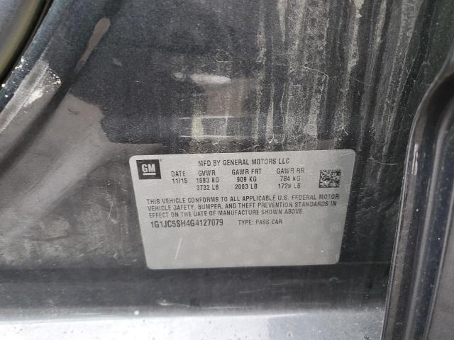 1G1JC5SH4G4127079 - 2016 CHEVROLET SONIC GRAY photo 12