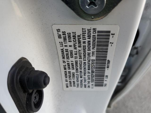 19XFB2F98FE257610 - 2015 HONDA CIVIC EXL 白色 照片 12