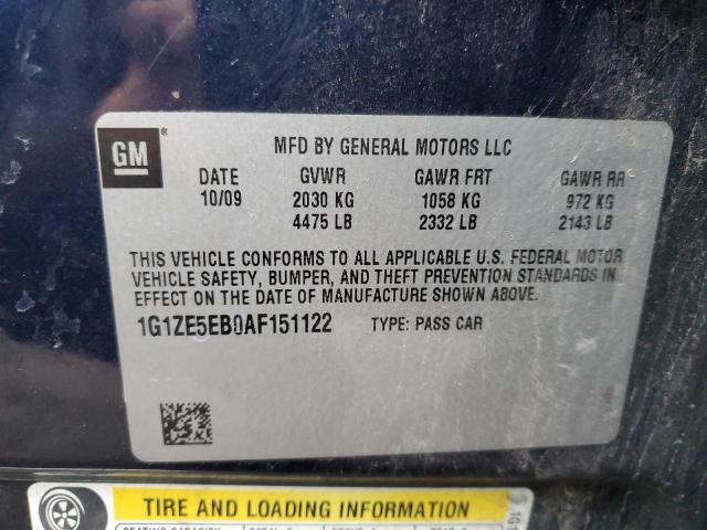 1G1ZE5EB0AF151122 - 2010 CHEVROLET MALIBU LTZ შავი ფოტო 13