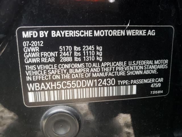 WBAXH5C55DDW12430 - 2013 BMW 528 XI BLACK photo 12