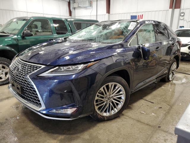 2T2JGMDA4MC062048 - 2021 LEXUS RX 450H BLUE photo 1