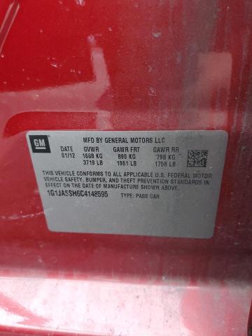 1G1JA5SH6C4148595 - 2012 CHEVROLET SONIC LS RED photo 12