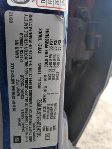 1GCHTDFE8C8161092 - 2012 CHEVROLET COLORADO L BLUE photo 13