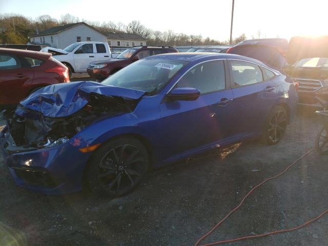 2HGFC2F84KH601423 - 2019 HONDA CIVIC SPOR Көк фото 1