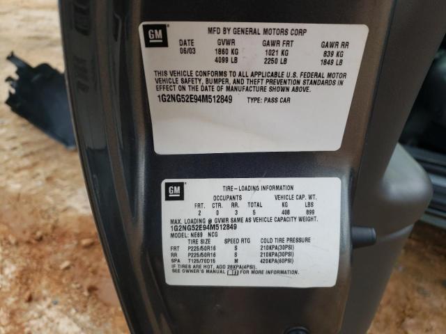 1G2NG52E94M512849 - 2004 PONTIAC GRAND AM S GRAY photo 12