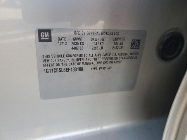 1G11C5SL6EF183188 - 2014 CHEVROLET MALIBU 1LT 米色 照片 12