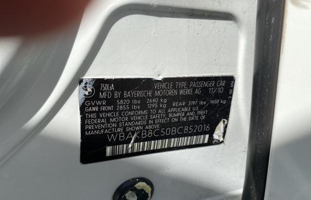 WBAKB8C50BC852016 - 2011 BMW ALPINA B7 WHITE photo 10