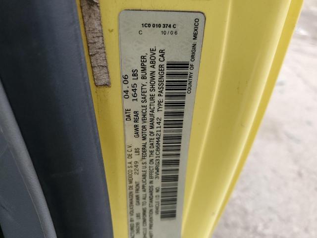 3VWRG31C86M421142 - 2006 VOLKSWAGEN NEW BEETLE 黄色 照片 12