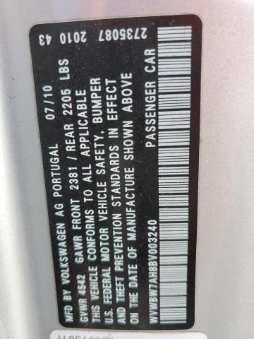 WVWBW7AH8BV****** - 2011 VOLKSWAGEN EOS KOMFOR 银色 照片 12