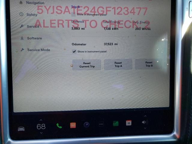 5YJSA1E24GF123477 - 2016 TESLA MODEL S Azul foto 9