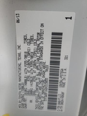 5TFDW5F16DX315055 - 2013 TOYOTA TUNDRA CRE WHITE photo 12