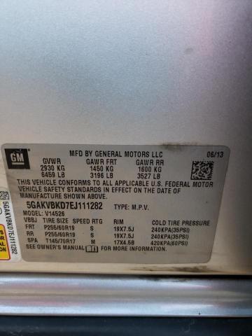 5GAKVBKD7EJ111282 - 2014 BUICK ENCLAVE SILVER photo 13