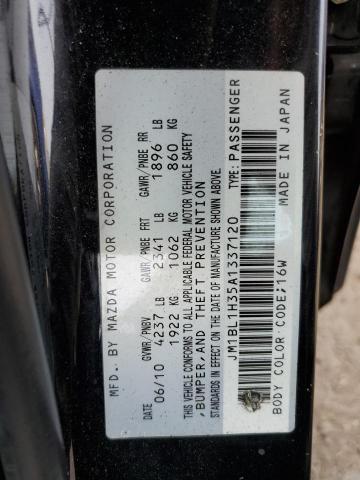 JM1BL1H35A1337120 - 2010 MAZDA SPEED 3 BLACK photo 12