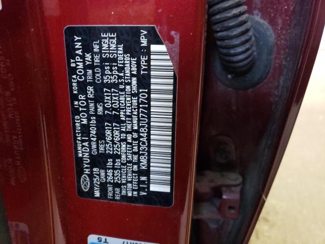 KM8J3CA48JU771701 - 2018 HYUNDAI TUCSON SEL RED photo 14