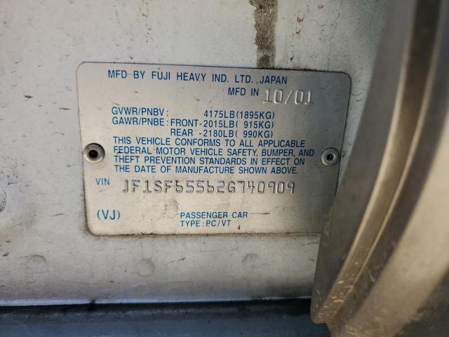 JF1SF65562G740909 - 2002 SUBARU FORESTER S WHITE photo 13