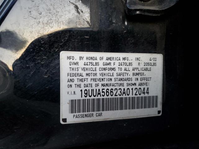 19UUA56623A012044 - 2003 ACURA 3.2TL BLACK photo 12