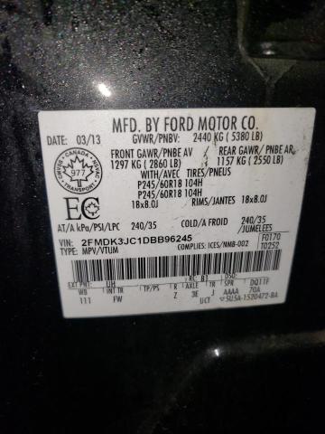 2FMDK3JC1DBB96245 - 2013 FORD EDGE SEL BLACK photo 13