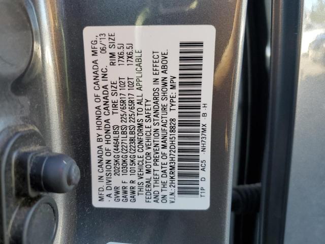 2HKRM3H72DH518828 - 2013 HONDA CR-V EXL GRAY photo 13