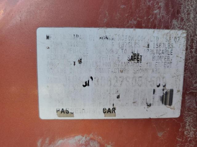 JHMGD38627S051509 - 2007 HONDA FIT S 橙色 照片 12