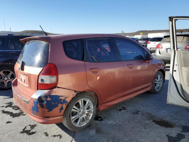 JHMGD38627S051509 - 2007 HONDA FIT S ORANGE photo 3