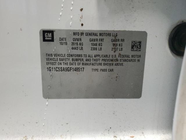 1G11C5SA9GF148517 - 2016 CHEVROLET MALIBU LIM 白色 照片 12