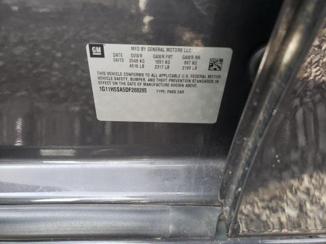 1G11H5SA5DF288285 - 2013 CHEVROLET MALIBU LTZ ნაცრისფერი ფოტო 12