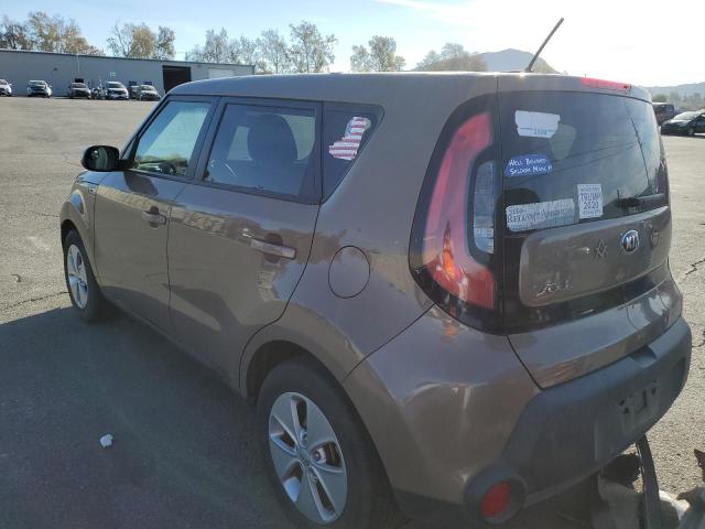 KNDJN2A23F7139380 - 2015 KIA SOUL BROWN photo 2