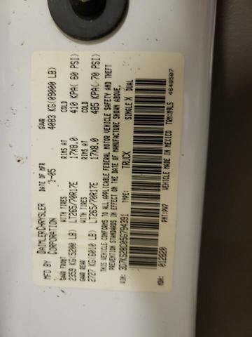 3D7KS28C05G794391 - 2005 DODGE RAM 2500 S Ağ foto 12