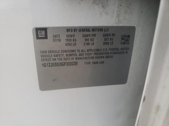 1G1ZJ5SU3GF333228 - 2016 CHEVROLET MALIBU HYB WHITE photo 12