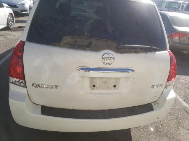 5N1BV28U58N104250 - 2008 NISSAN QUEST S WHITE photo 6