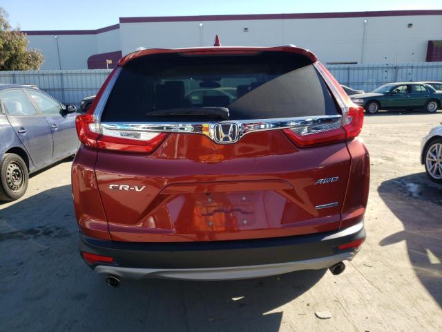 5J6RW2H92KL000467 - 2019 HONDA CR-V TOURI RED photo 6