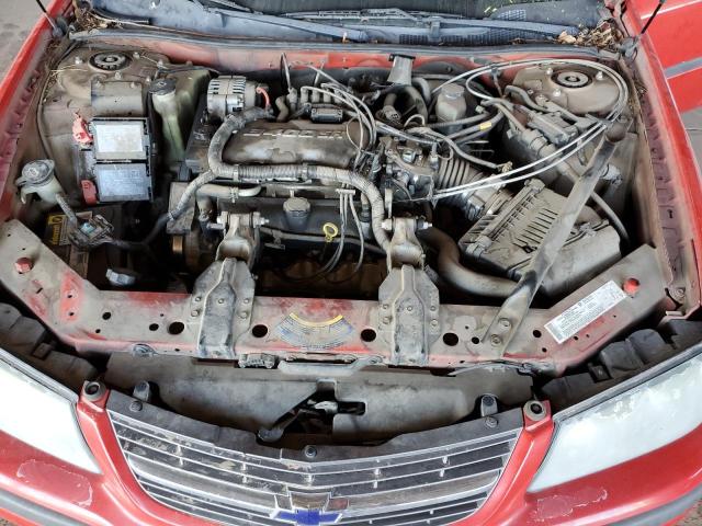 2G1WF52E149100322 - 2004 CHEVROLET IMPALA RED photo 11