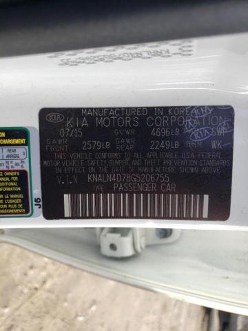 KNALN4D78G5206755 - 2016 KIA CADENZA LU WHITE photo 13