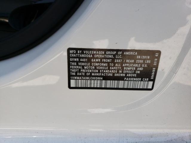 1VWMA7A39LC002684 - 2020 VOLKSWAGEN PASSAT R-L WHITE photo 12