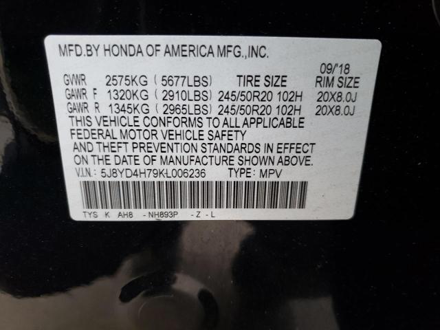 5J8YD4H79KL006236 - 2019 ACURA MDX TECHNO BLACK photo 14