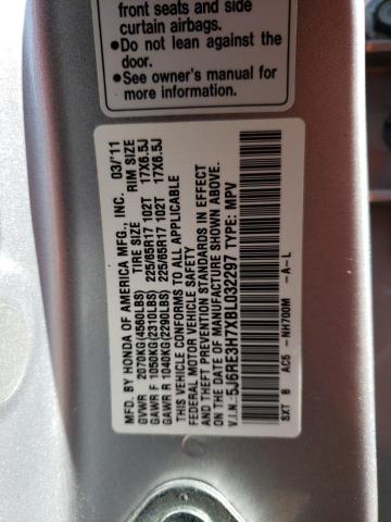 5J6RE3H7XBL032297 - 2011 HONDA CR-V EXL SILVER photo 13