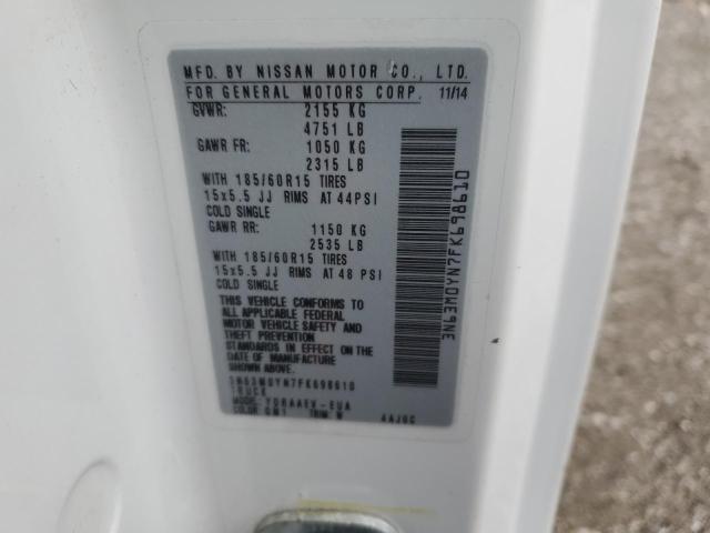 3N63M0YN7FK698610 - 2015 CHEVROLET CITY EXPRE Ağ foto 13