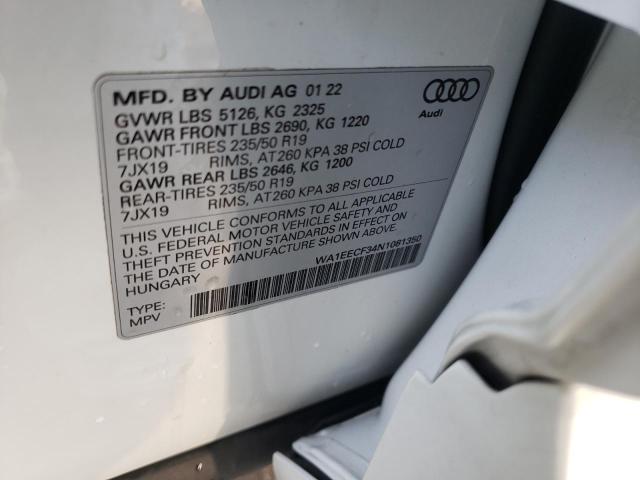 WA1EECF34N1081350 - 2022 AUDI Q3 PREMIUM WHITE photo 13