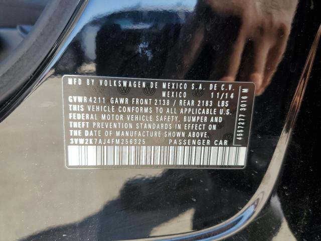 3VW2K7AJ4FM256325 - 2015 VOLKSWAGEN JETTA BASE 黑色 照片 12